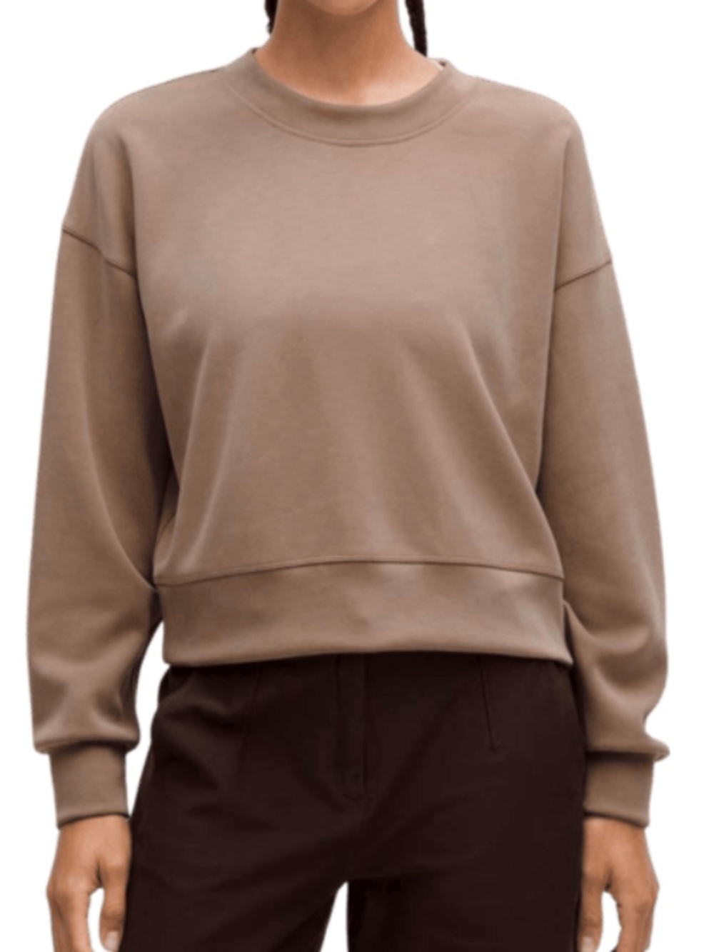 Lululemon Softstreme Perfectly Oversized Cropped Crew - Taupetastic